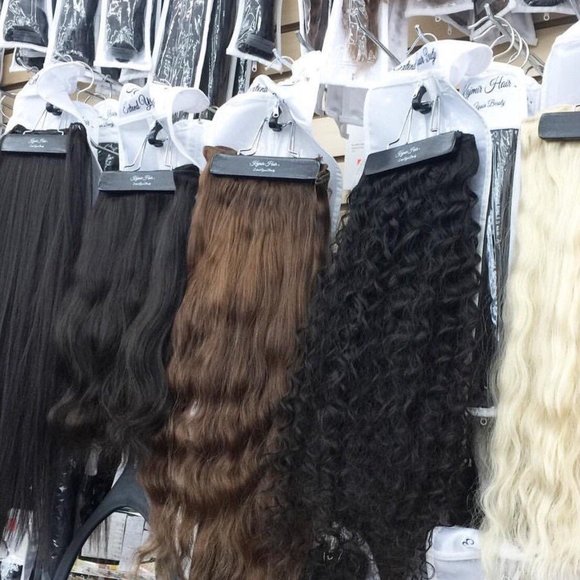 High Quality Human Hair Extensions 1B Straight 16" inches 2
